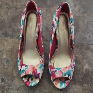 Christian Siriano Floral Heels